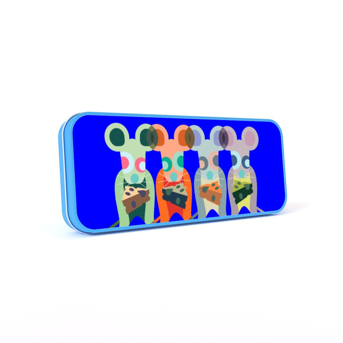 Pencil Tins - Mice On Blue - printonitshop