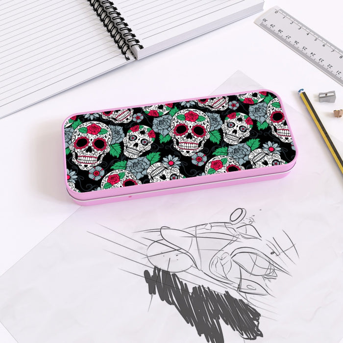 Pencil Tins - Skulls and Roses - printonitshop