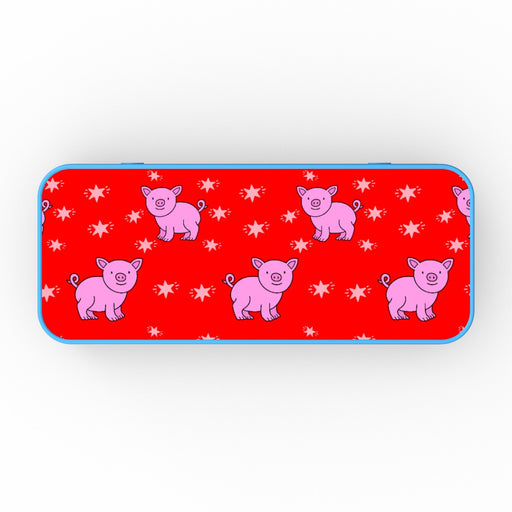 Pencil Tins - Pigs on Red - printonitshop