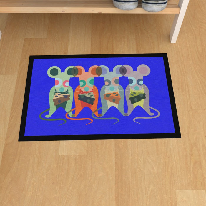 Floor Mats - Mice on Blue - printonitshop