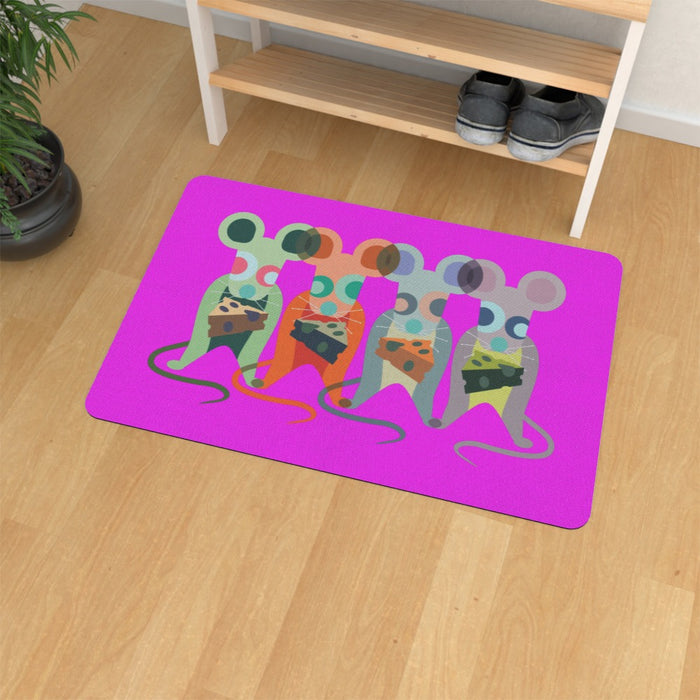 Floor Mats - Mice on Pink - printonitshop