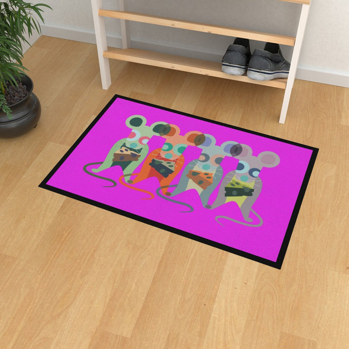 Floor Mats - Mice on Pink - printonitshop