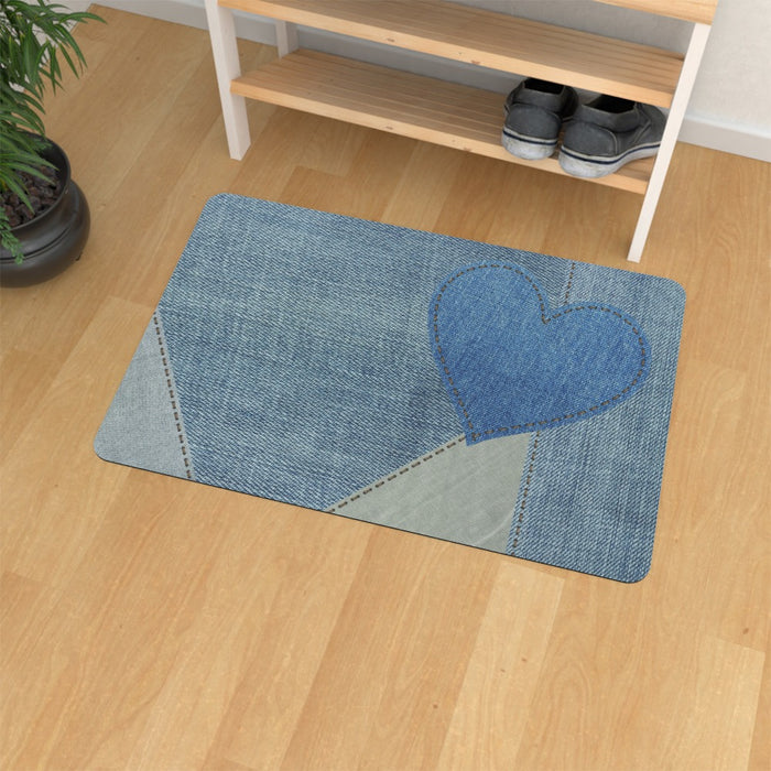 Floor Mats - Denim Heart - printonitshop