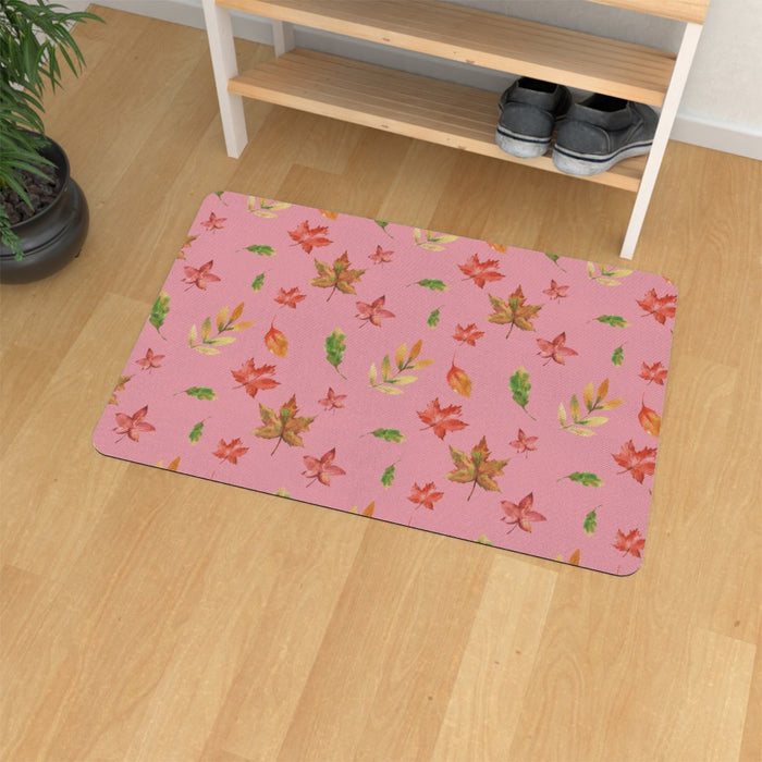 Floor Mats - Autumn Leaves Pink - printonitshop