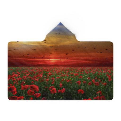 Hooded Blanket - Poppy Field - printonitshop