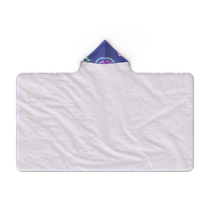 Hooded Blanket - Gaming Neon Light Purple - printonitshop