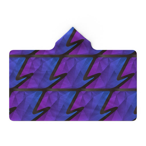 Hooded Blanket - Abstract Waves Blue/Purple - printonitshop