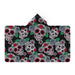 Hooded Blanket - Skulls and Roses - printonitshop