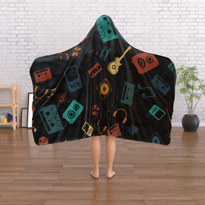 Hooded Blanket - Retro Music - printonitshop