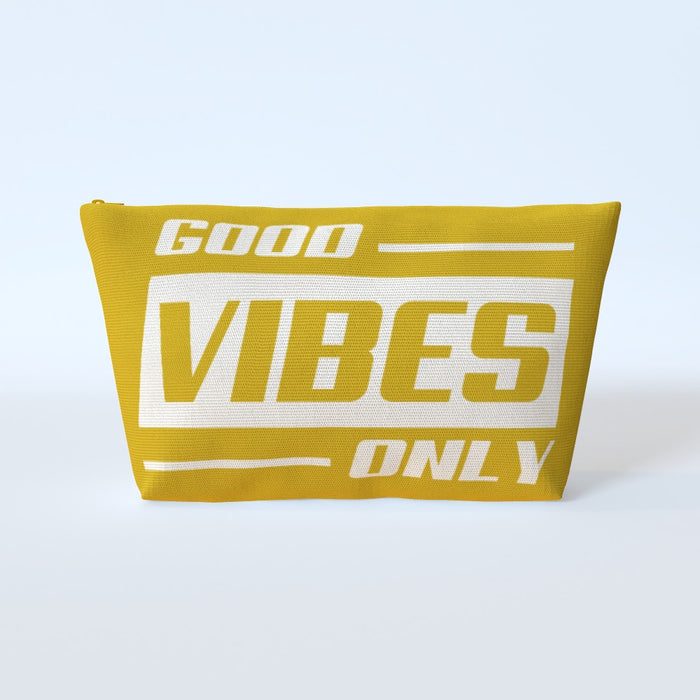 Cosmetic Bag - Good Vibes Only Mustard - printonitshop