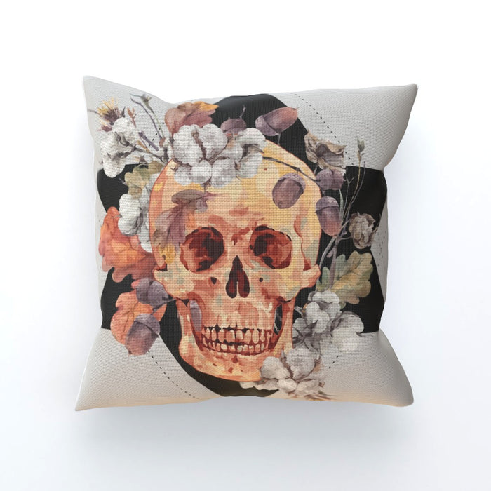 Cushion - Skull With Flowers - printonitshop