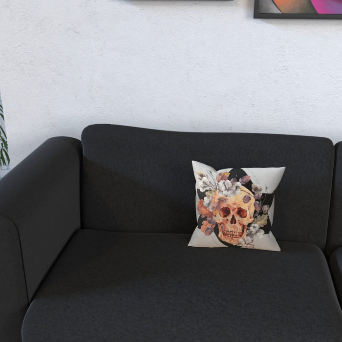 Cushion - Skull With Flowers - printonitshop