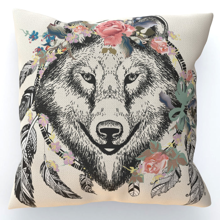 Cushion - Flowered Wolf - printonitshop