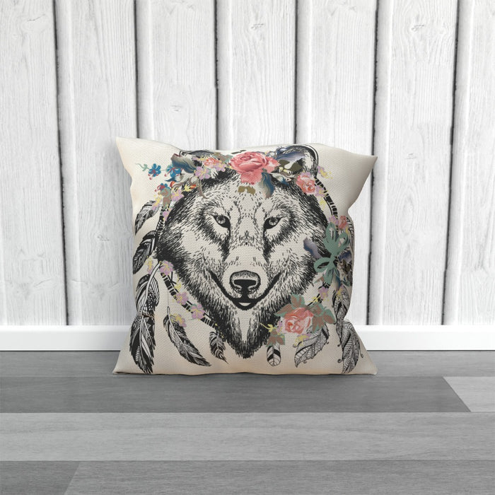 Cushion - Flowered Wolf - printonitshop