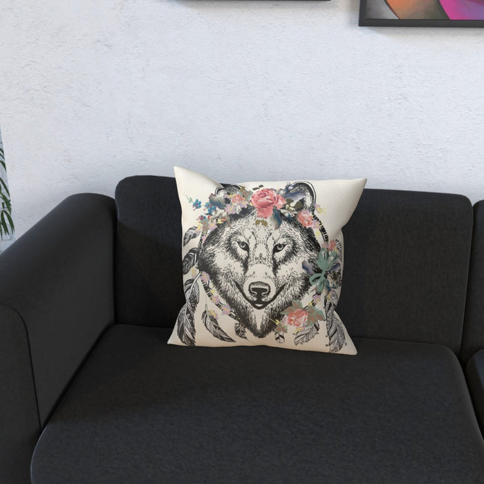 Cushion - Flowered Wolf - printonitshop