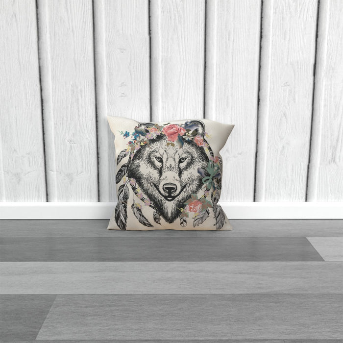 Cushion - Flowered Wolf - printonitshop