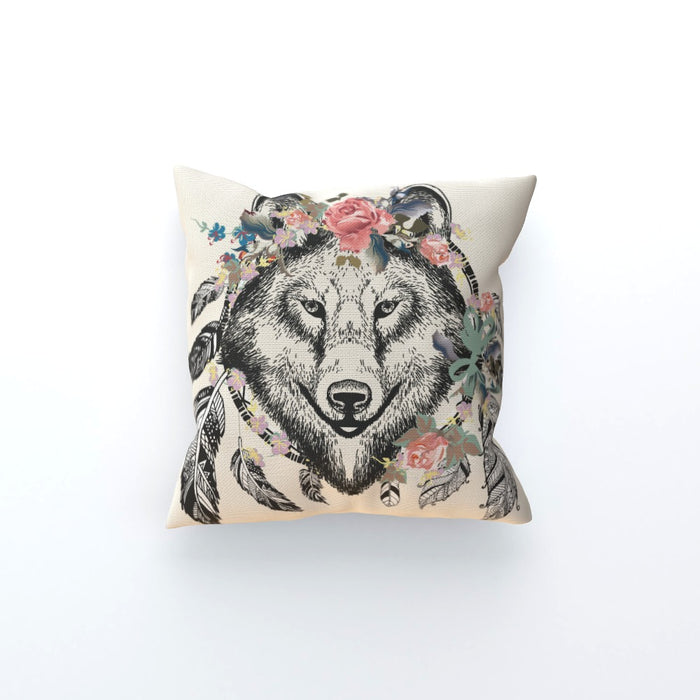 Cushion - Flowered Wolf - printonitshop