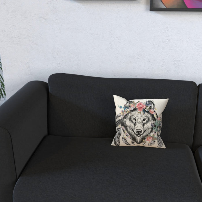 Cushion - Flowered Wolf - printonitshop