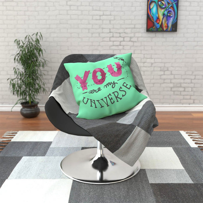 Cushion - You are my universe - Green Zest - printonitshop