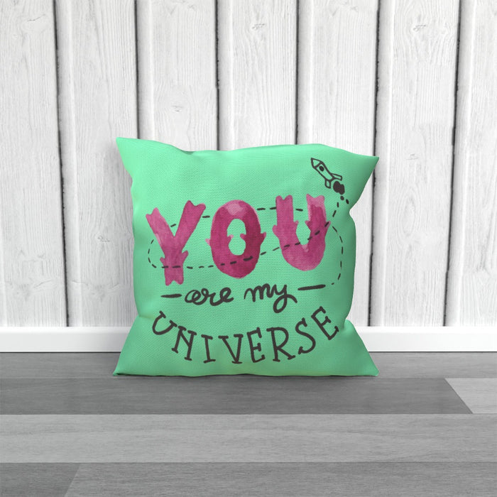 Cushion - You are my universe - Green Zest - printonitshop