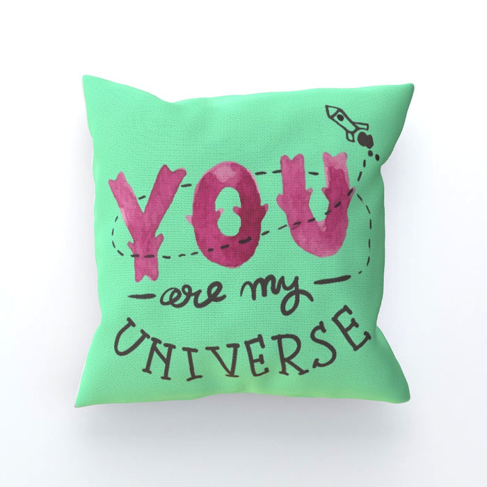 Cushion - You are my universe - Green Zest - printonitshop