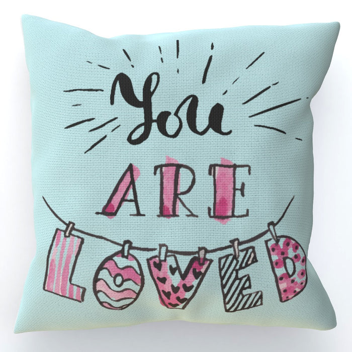 Cushion - You are Loved - Pale Blue - printonitshop