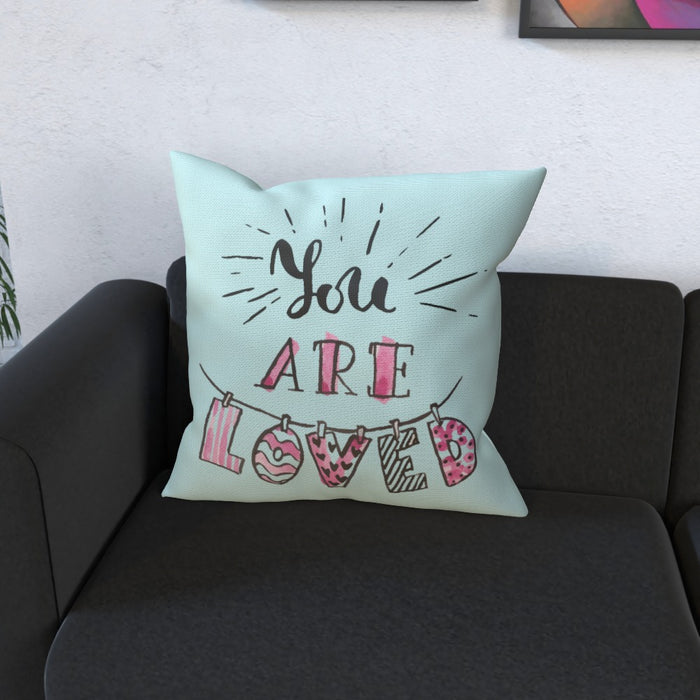 Cushion - You are Loved - Pale Blue - printonitshop