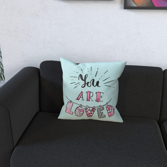 Cushion - You are Loved - Pale Blue - printonitshop