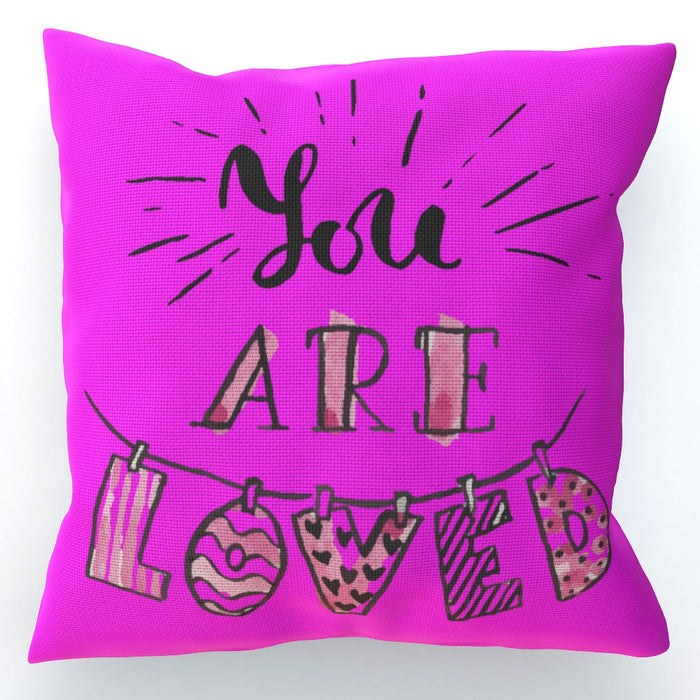 Cushion - You are Loved - Pink - printonitshop