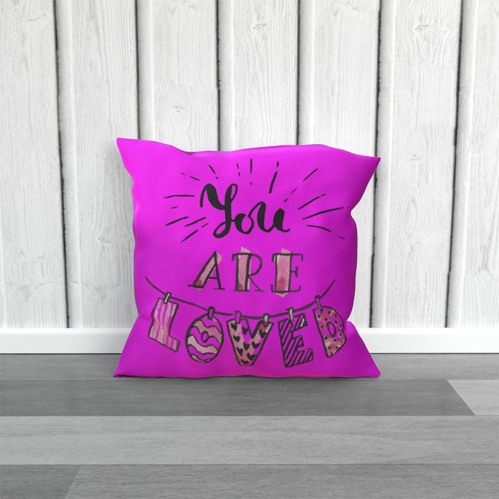 Cushion - You are Loved - Pink - printonitshop