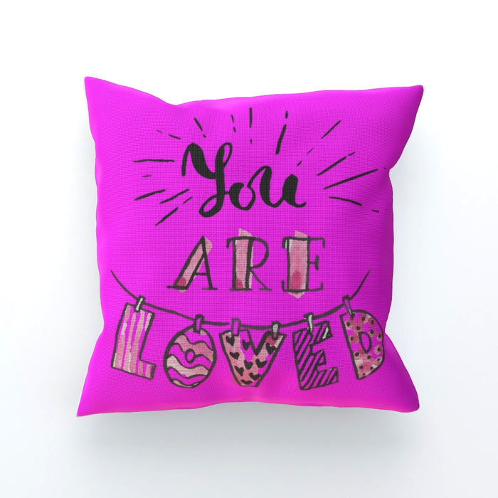 Cushion - You are Loved - Pink - printonitshop