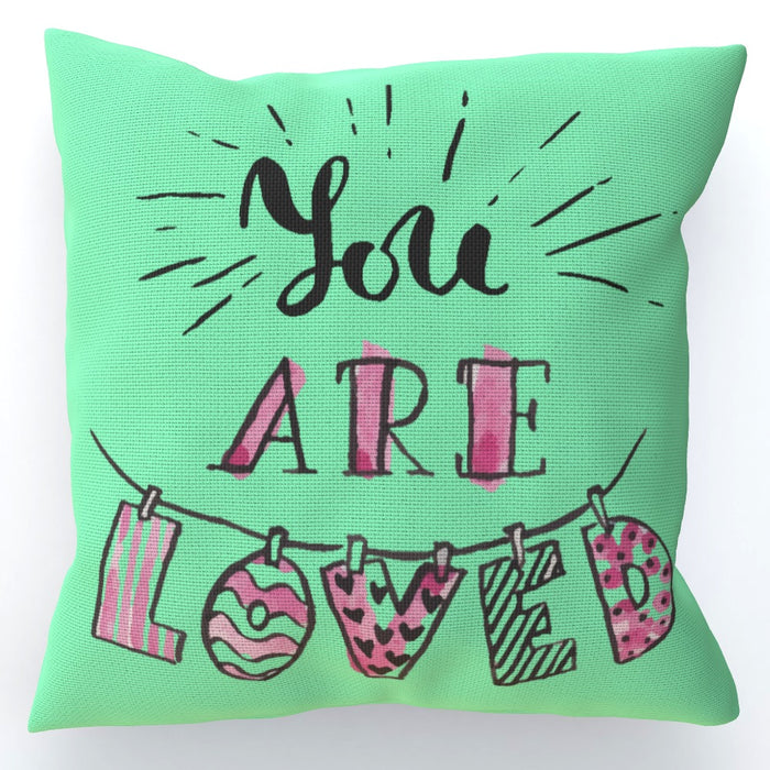 Cushion - You are Loved - Green Zest - printonitshop