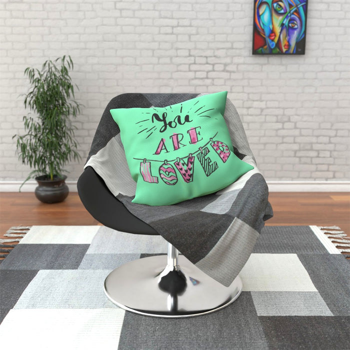 Cushion - You are Loved - Green Zest - printonitshop