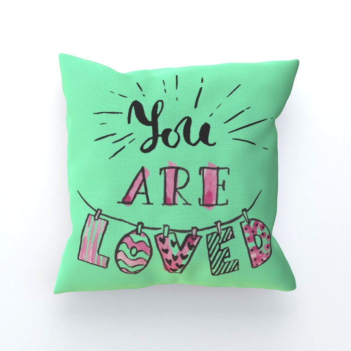 Cushion - You are Loved - Green Zest - printonitshop