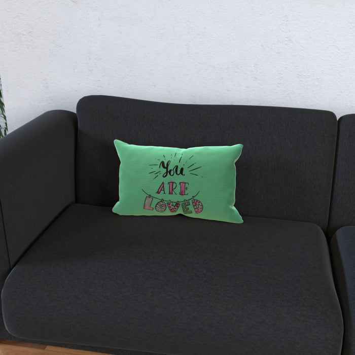 Cushion - You are Loved - Green Zest - printonitshop