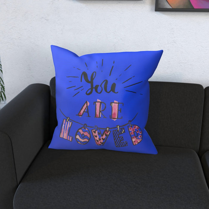 Cushion - You are Loved - Blue - printonitshop