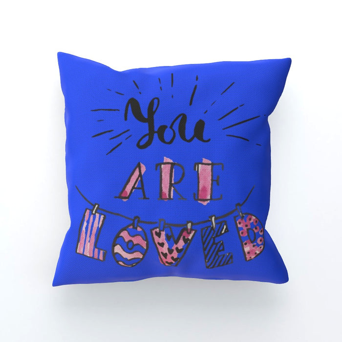 Cushion - You are Loved - Blue - printonitshop