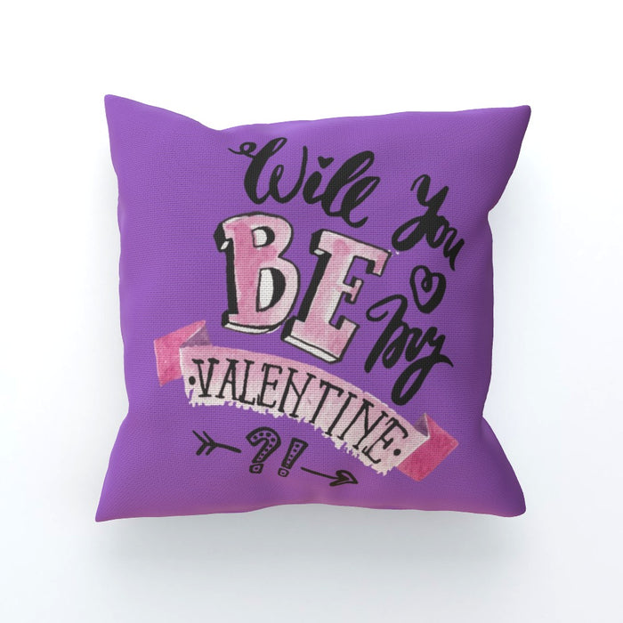 Cushion - Will You Be My Valentine - Purple - printonitshop