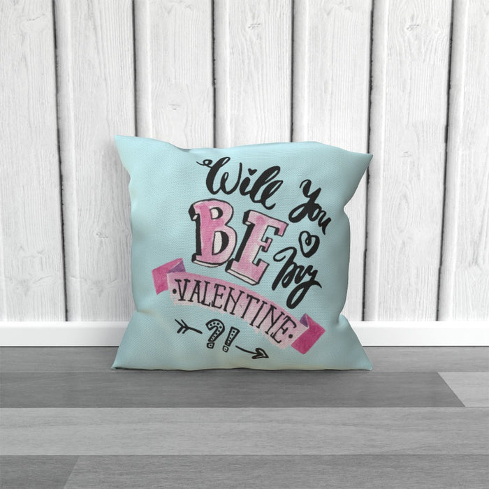 Cushion - Will You Be My Valentine - Pale Blue - printonitshop