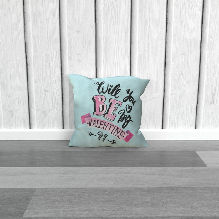 Cushion - Will You Be My Valentine - Pale Blue - printonitshop