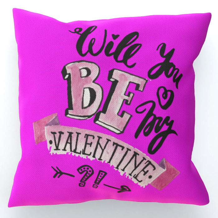 Cushion - Will You Be My Valentine - Pink - printonitshop