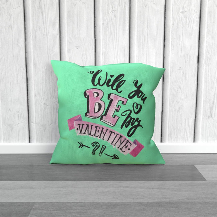 Cushion - Will You Be My Valentine - Green Zest - printonitshop