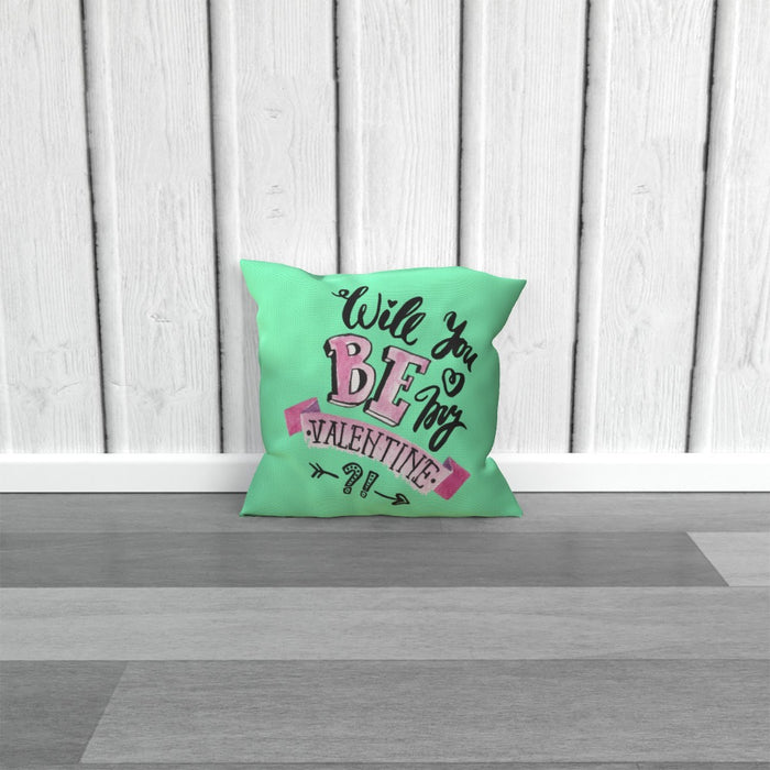 Cushion - Will You Be My Valentine - Green Zest - printonitshop