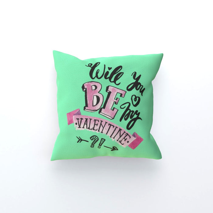 Cushion - Will You Be My Valentine - Green Zest - printonitshop