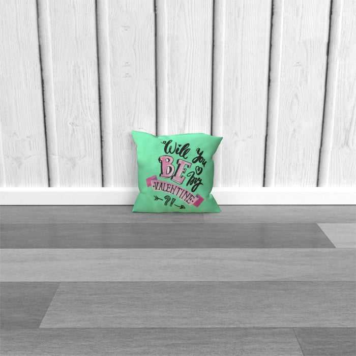 Cushion - Will You Be My Valentine - Green Zest - printonitshop