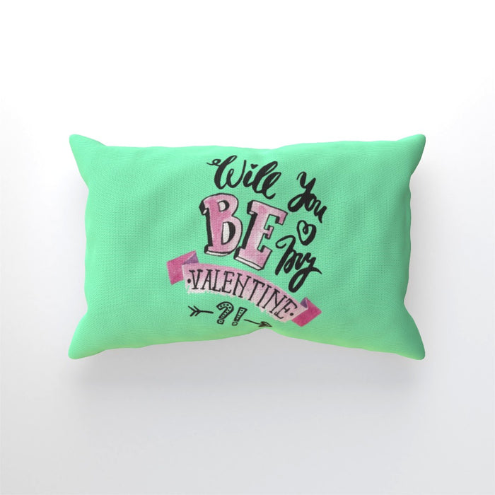 Cushion - Will You Be My Valentine - Green Zest - printonitshop