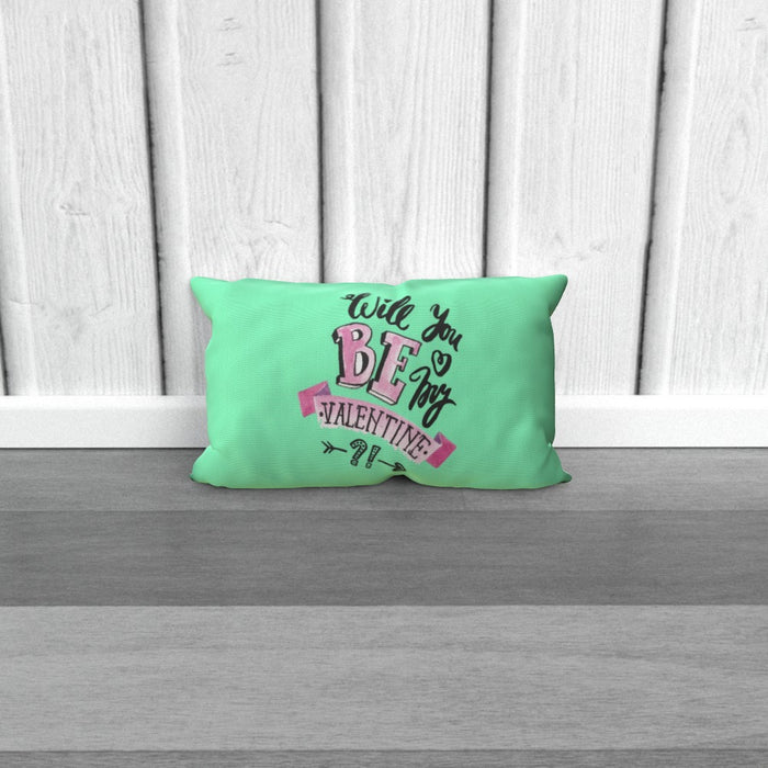 Cushion - Will You Be My Valentine - Green Zest - printonitshop