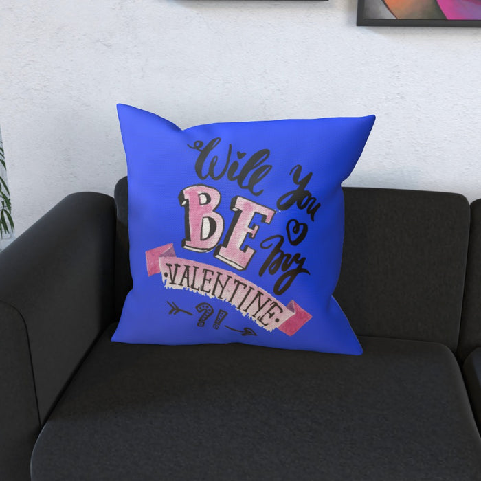 Cushion - Will You Be My Valentine - Blue - printonitshop