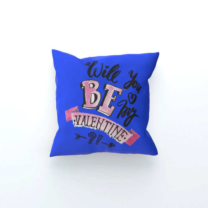 Cushion - Will You Be My Valentine - Blue - printonitshop