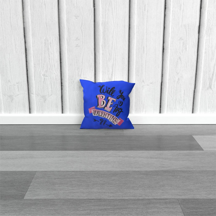 Cushion - Will You Be My Valentine - Blue - printonitshop